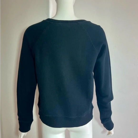 MOTHER The Big Easy Crewneck Pullover Sweatshirt Soirée  Black Gold Small - Picture 4 of 9